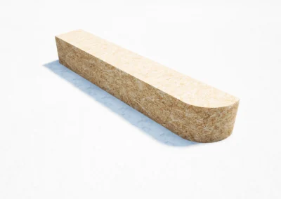 Block with one quarter-round end