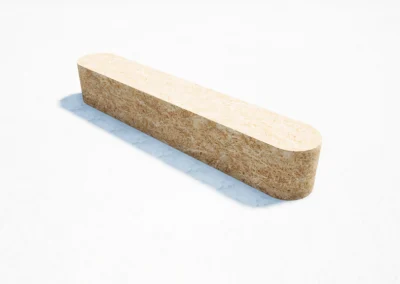 Block with two half-round ends